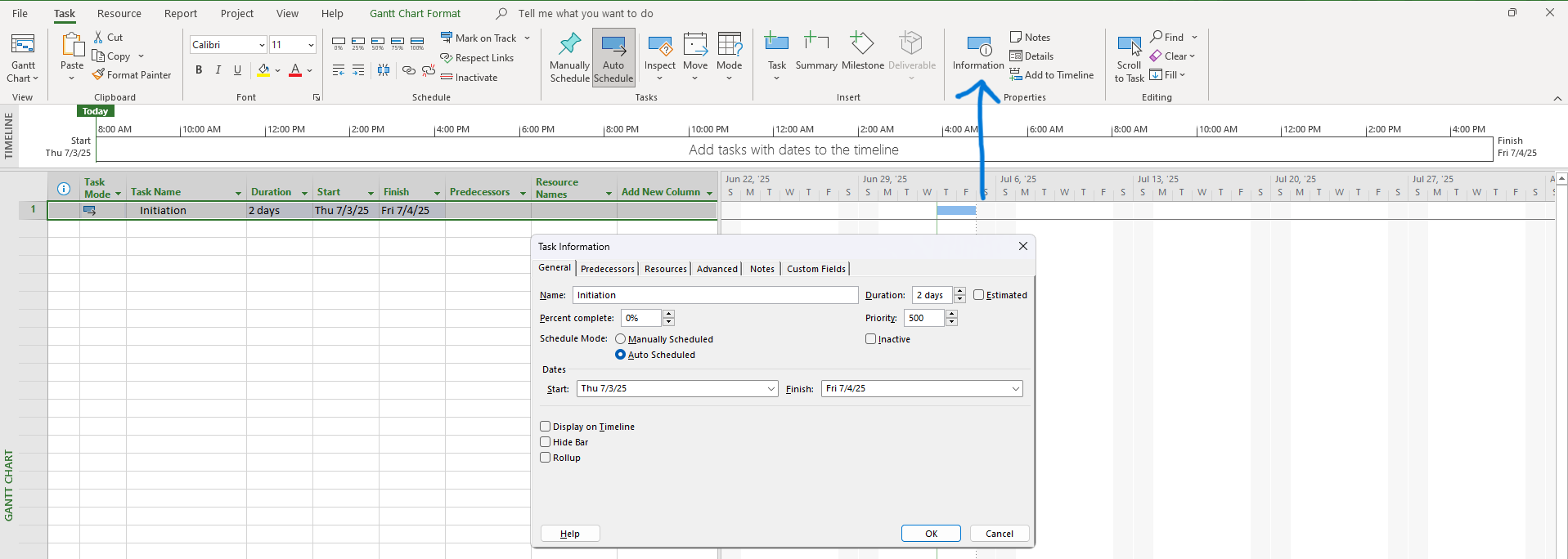 Project Info Screenshot