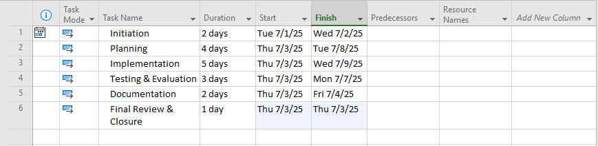 Project Info Screenshot